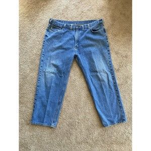Men's CARHARTT Relaxed Fit Blue Jeans Straight Leg Size 46 X 30 B460 DVB Work